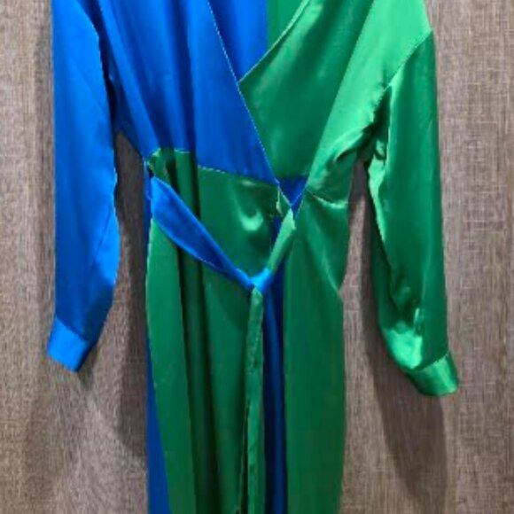 INC International Concepts Colorblocked Wrap Dress - Picture 2 of 4